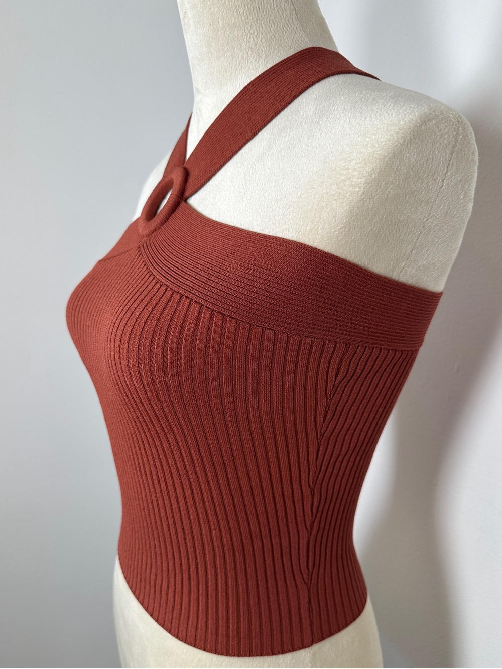 Sandro Paris Rib Knit Halter Top | Size 1 - Picture 4 of 6